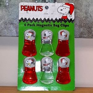 Snoopy Magnetic Bag Clips Set of 6 NWT